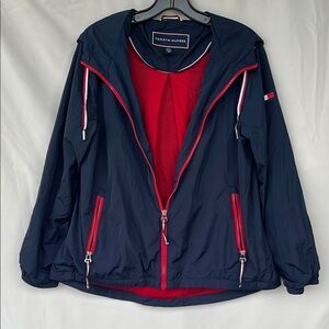 Tommy Hilfiger Small Navy Blue Red and White Utility Jacket